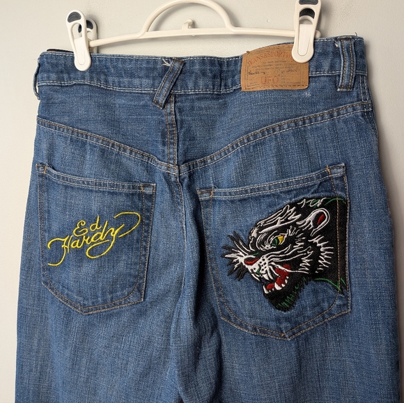 Ufo Other - UFO Vintage Jeans Ed Hardy 100% Cotton Straight Leg Size 20 ? See Measures